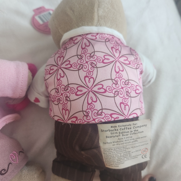2007 Starbucks Bearista Bear Collection 58th 59th Valentines Day 9" Plush Set - Picture 9 of 15